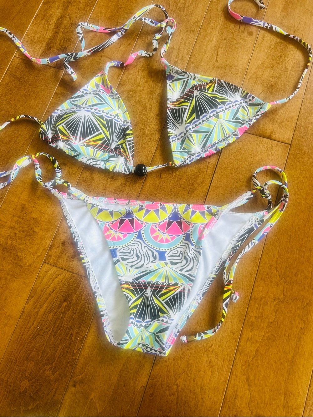 Vibrant Geometric Tie-Side Bikini Set